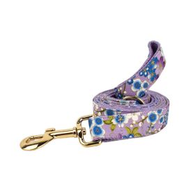 Purple And Wind Floral Dog Collar Hand Holding Rope Metal Bandana Bow Strap Out Shit Bag (Option: Dog Leash-S)